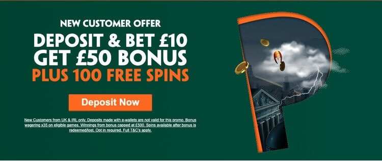 50 Free spins at Paddy Power