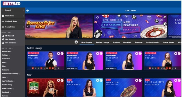 Betfred online live casino