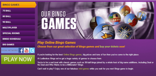 Ladbrokes Bingo Games