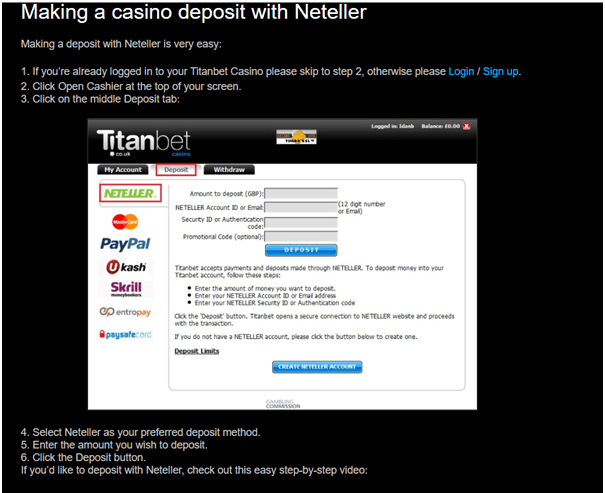 Casino Neteller deposit