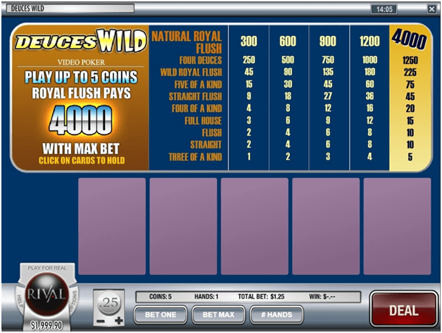 Deuces Wild Multihand poker