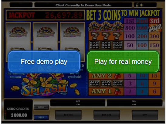 Play for real or free slots