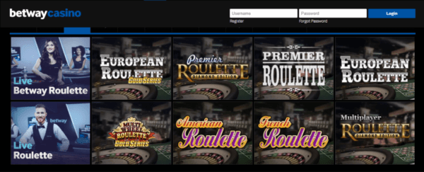 Different Roulette Games on Betway