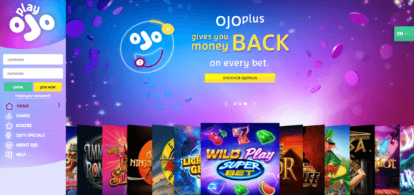 Play Ojo, the online casino.