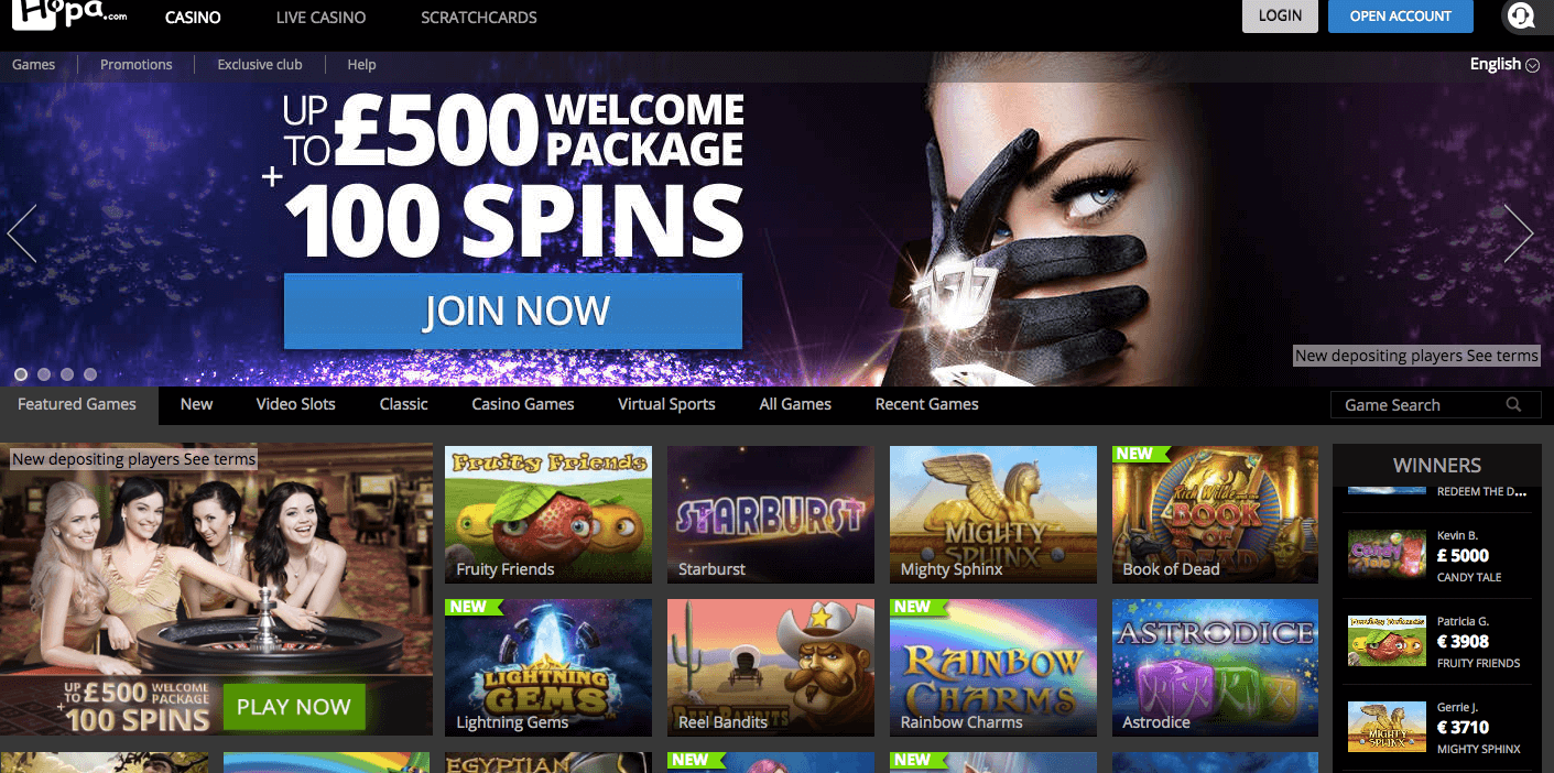 Enter Hopa's Online Casino