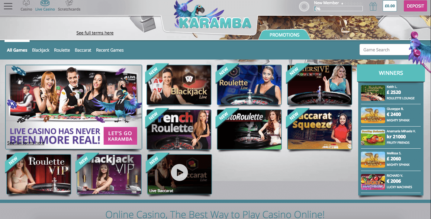 Karamba Online Casino Review