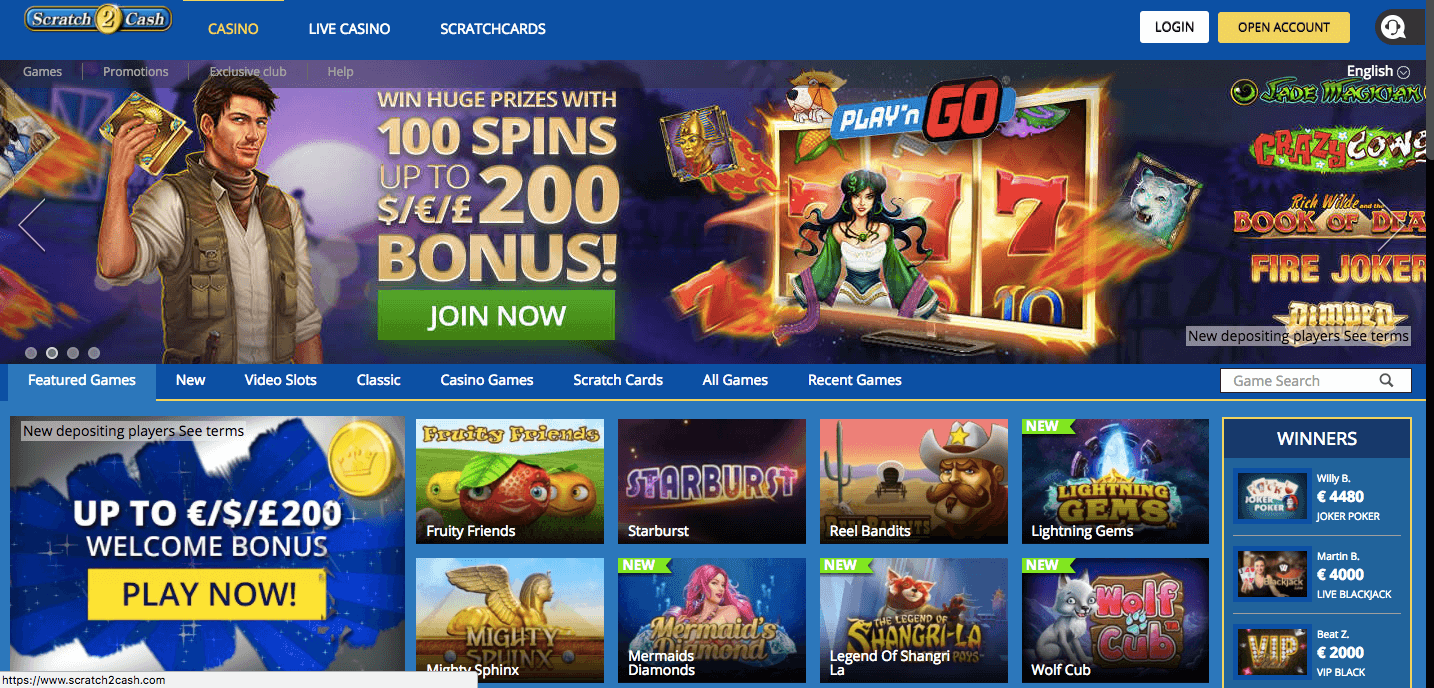 Scratch2Cash Online Casino Review