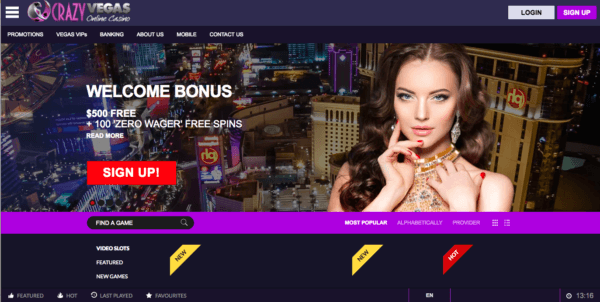 Crazy Vegas, a Great Online Casino