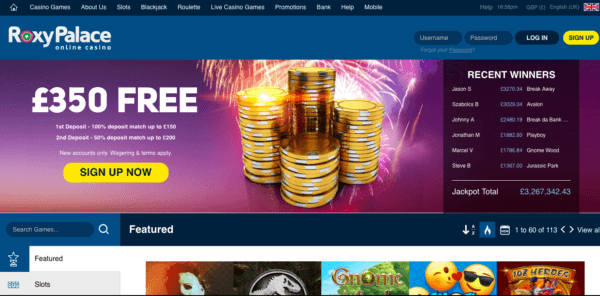 Get a Great Bonus at Roxy Palace