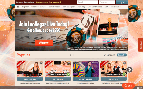 Sign-up on LeoVegas for free spins!