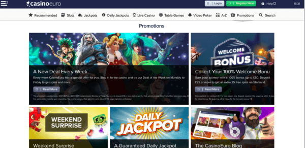 Promotions on CasinoEuro