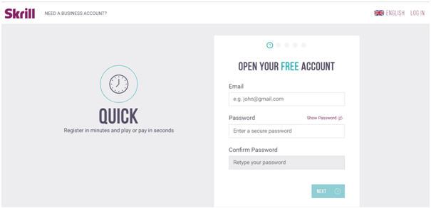Skrill- How to open an account to make an online deposit at the casino