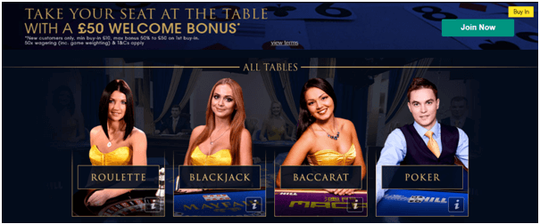 William Hill Casino UK Live casino bonus