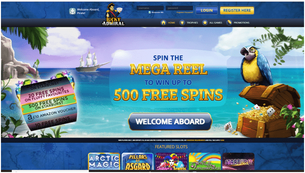 No Deposits, Cashback, Loyalty and luxury offers in Lucky Admiral casino UK